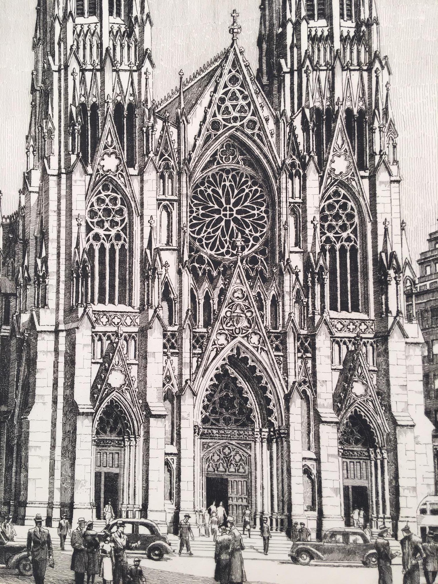 Saint Patrick's Cathedral,  New York City - Print by Andrew B, Karoly