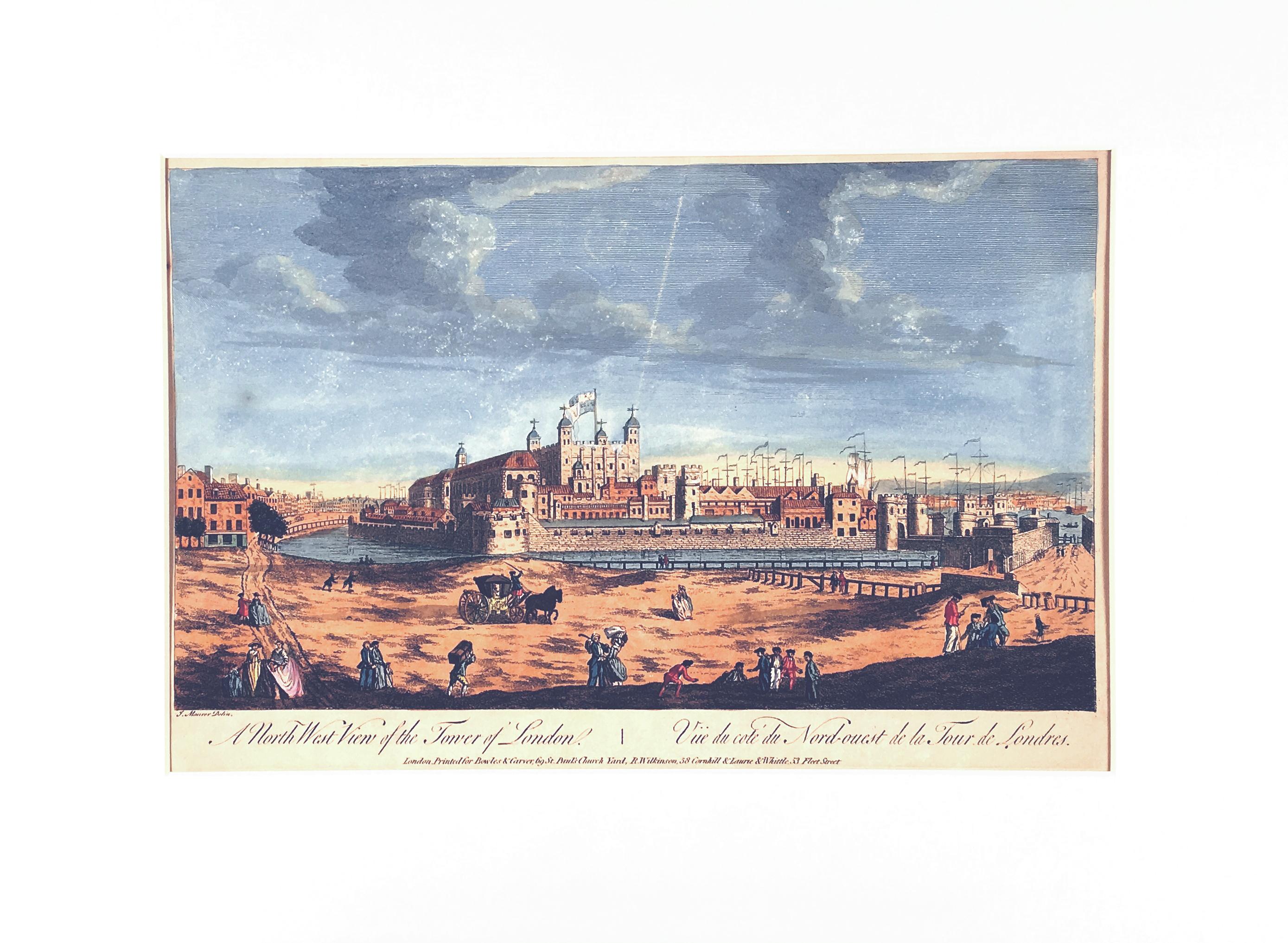 J. Maurer Landscape Print - "A Northwest View of The Tower of London"