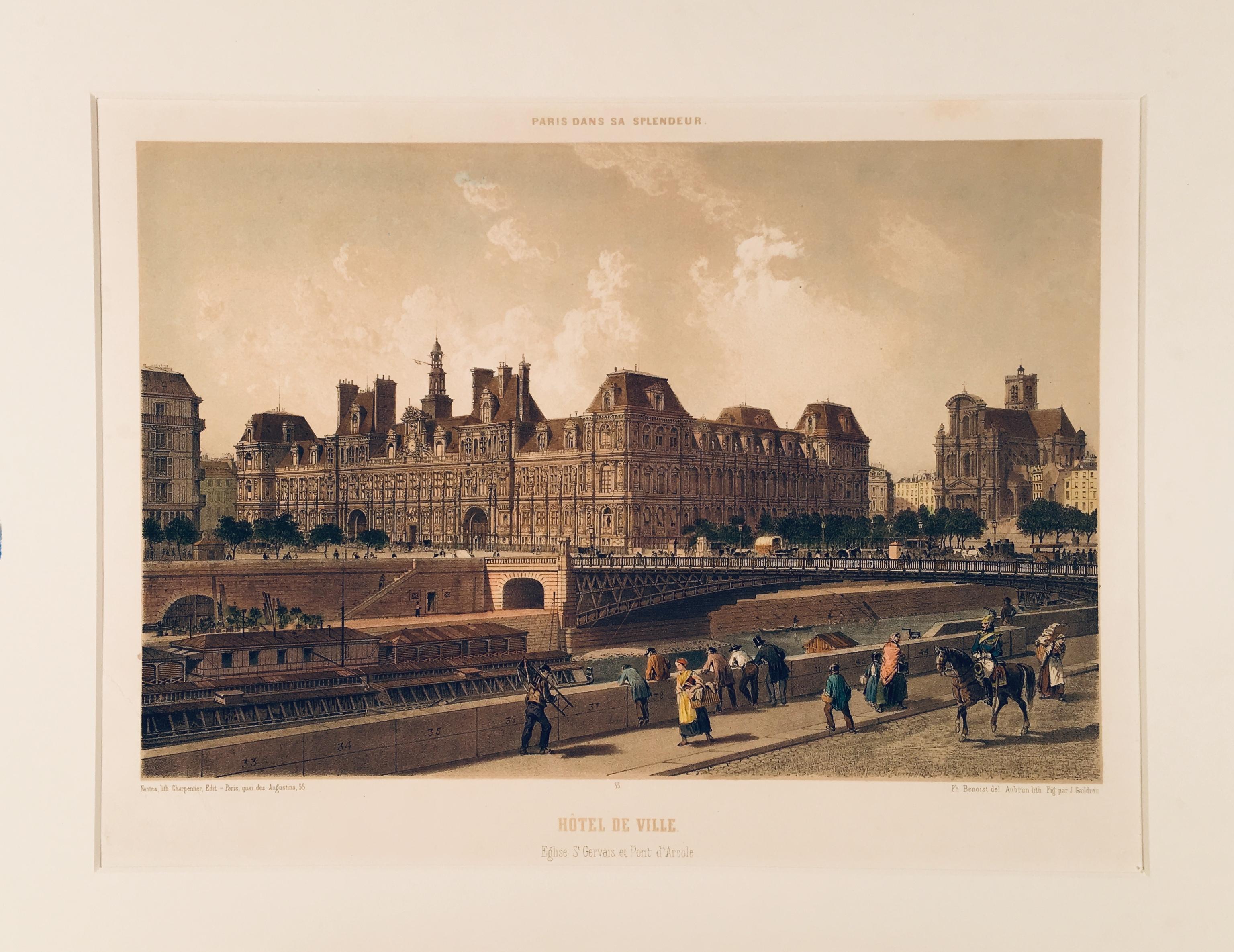 Phillippe Benoist Landscape Print – Hotel de Ville Paris
