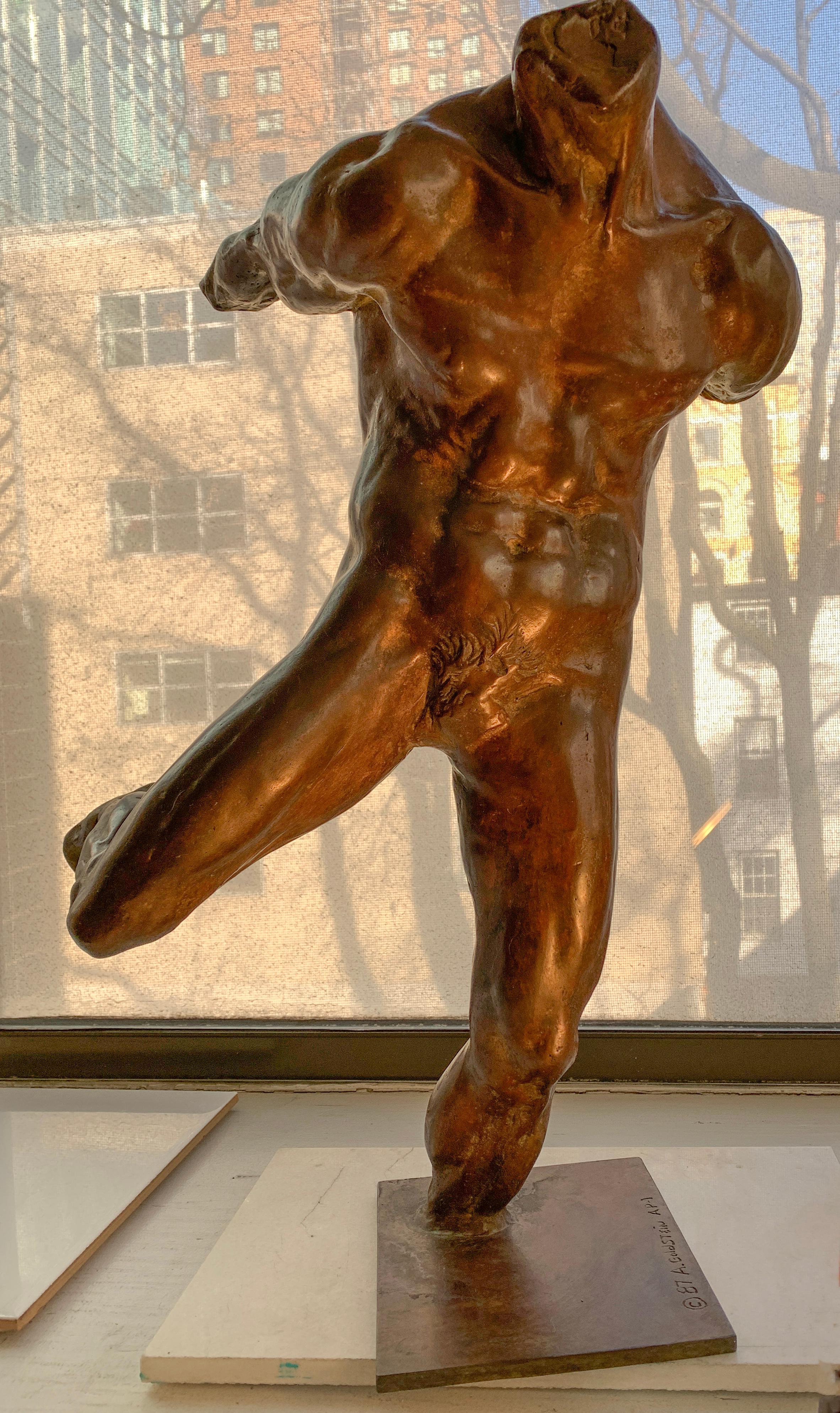 Bronze Male Nude  - Sculpture by Arnold Goldstein