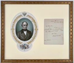 Engraving of Danial Webster and Signed Letter