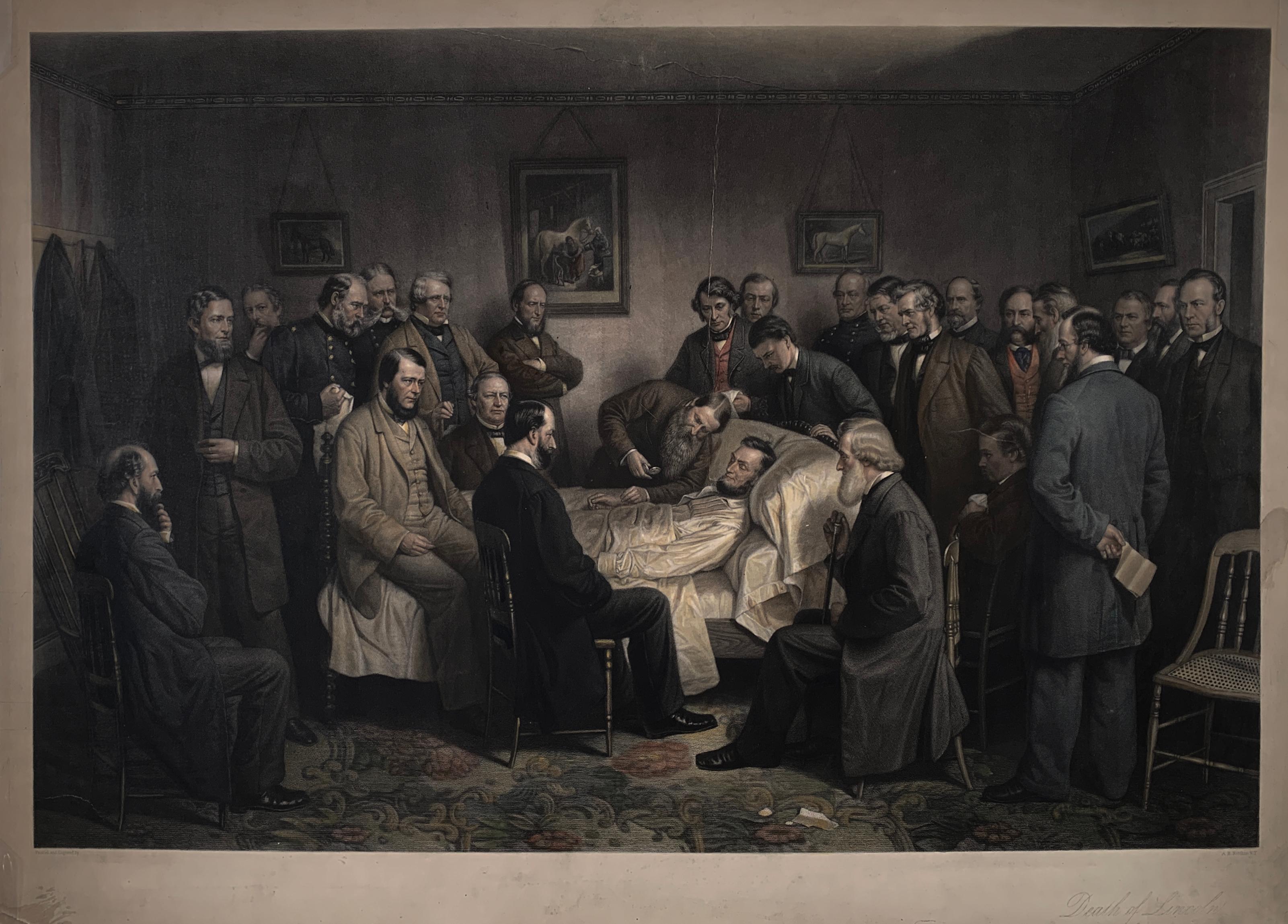 Alexander Hay Ritchie Figurative Print - Ritchie's Death of President Lincoln, Engraved from the Painting
