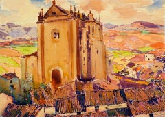 Framed Spanish Church on a Hill
