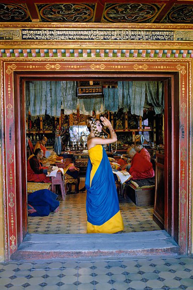Fred Maroon Portrait Photograph - Outer Mongolia: Prayer at the Gandan Monastery in Ulan Bator