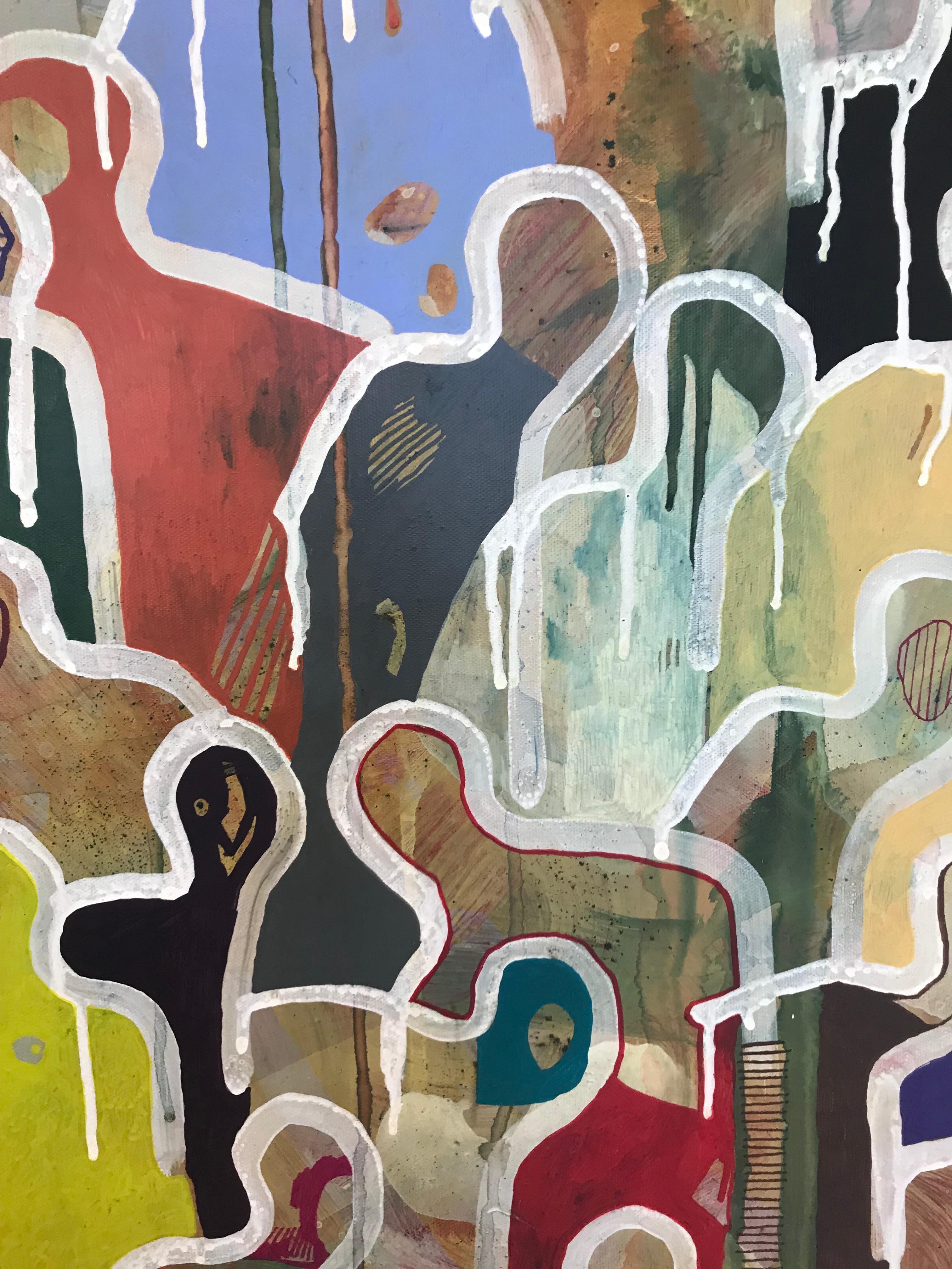 J+Foule du mois de Juin - Contemporary Painting by Gaëtan de Seguin