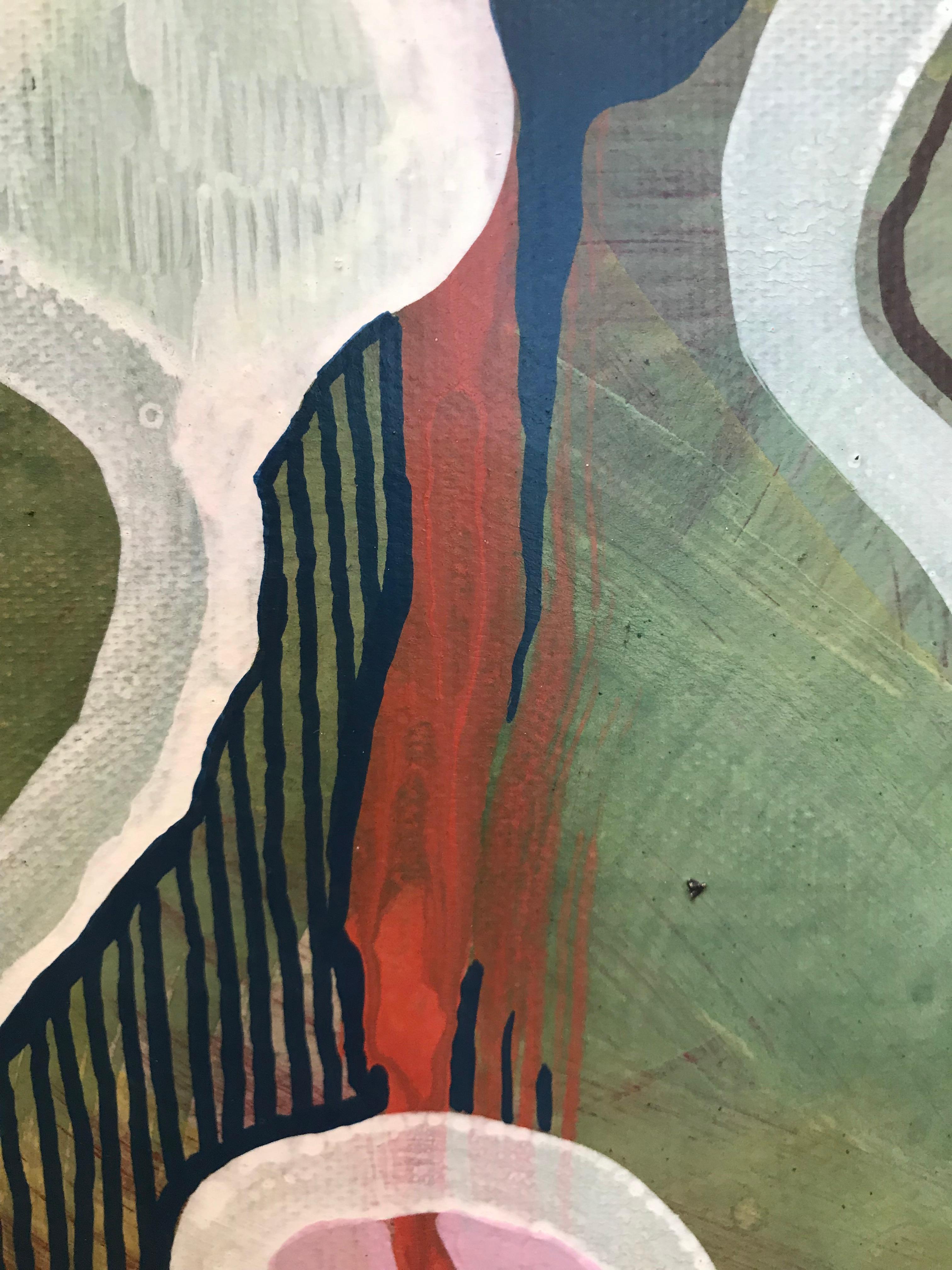 J+Foule du mois de Juin - Brown Abstract Painting by Gaëtan de Seguin
