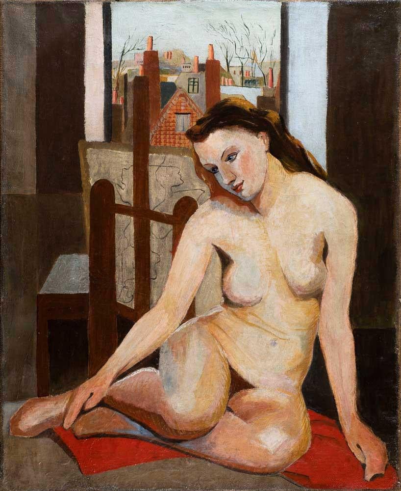 Unknown Figurative Painting - Nude, French School 20th Century Oil 