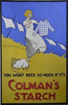 Colman's Starch, Art Deco Early 20th Century Gouache Poster Advertisement