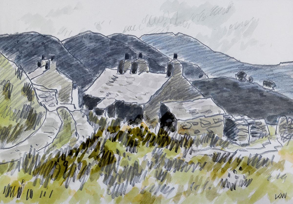 Sir Kyffin Williams Landscape Art - Landscape, Watercolour 20th Century British