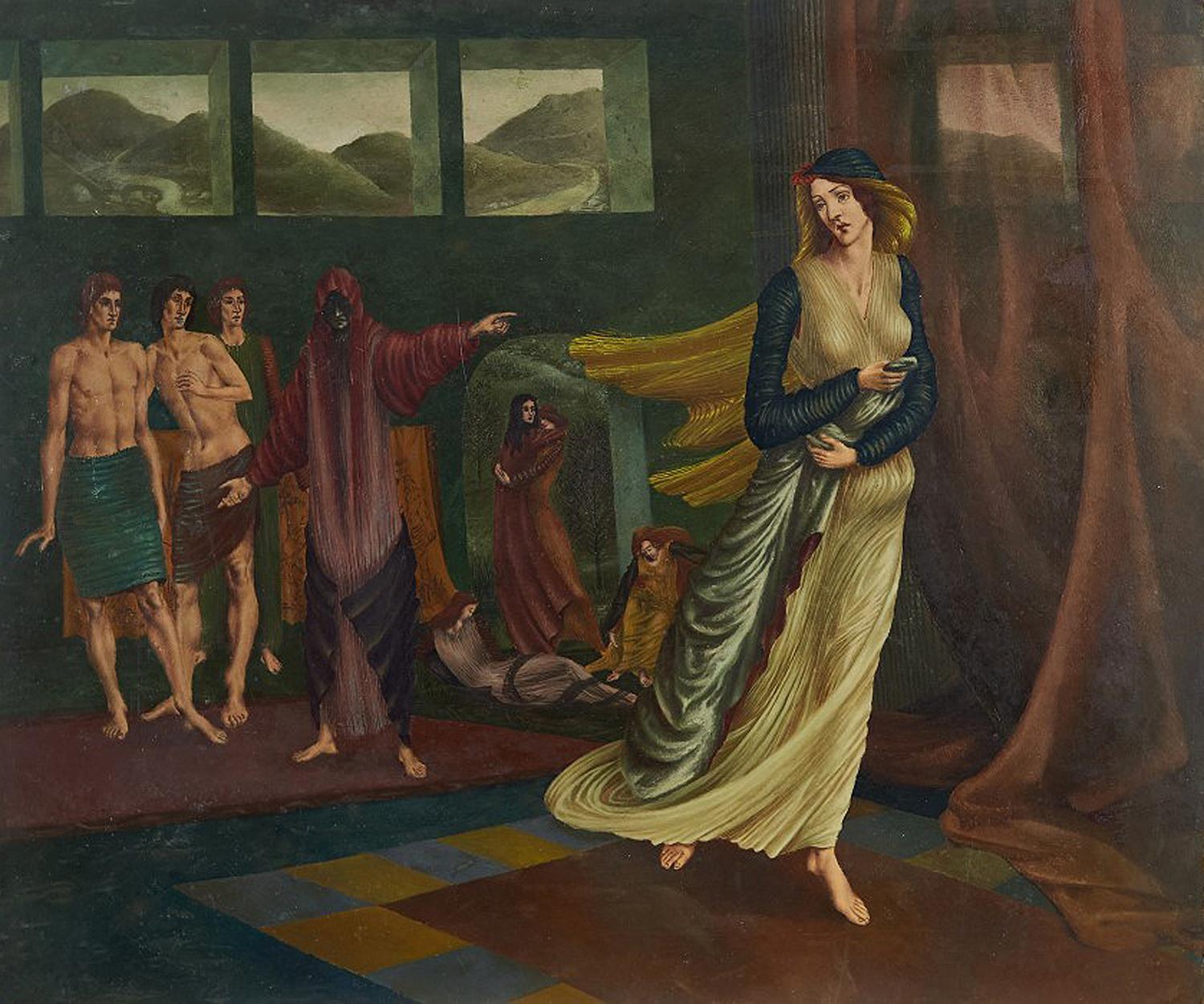 Exiled, Early 20th-Century Pre-Raphaelite Oil on board