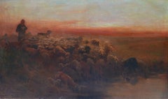 Evening Drink, Late 19th Century English Oil Landscape