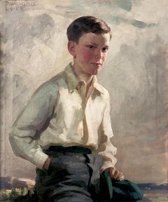 Portrait d'un garçon, 20e siècle Huile anglaise