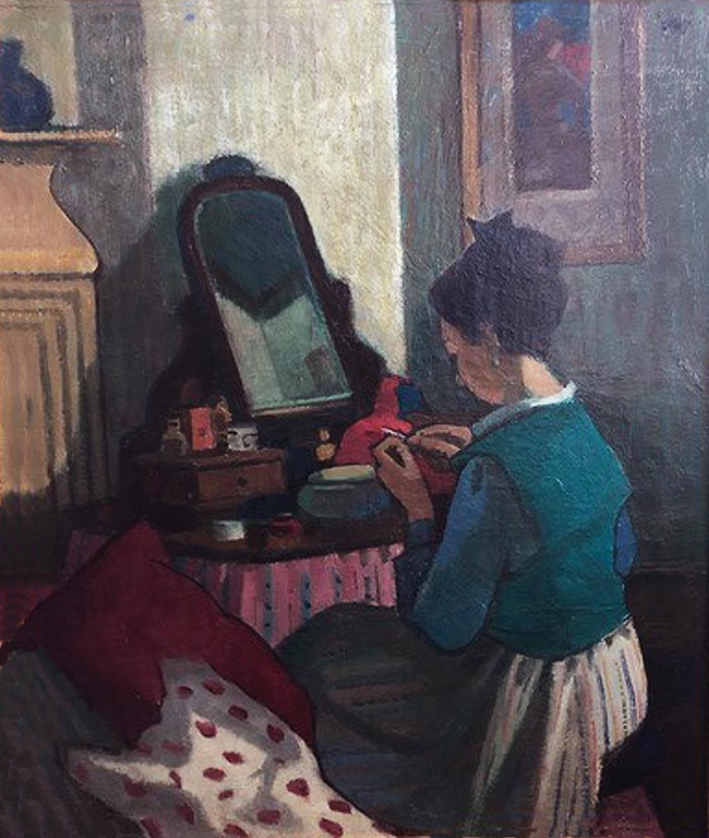Charles McCall Figurative Painting - The Dressing Table, 20th Century British Oil