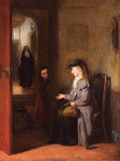 The New Teacher, 19th Century Victorian Interior Oil