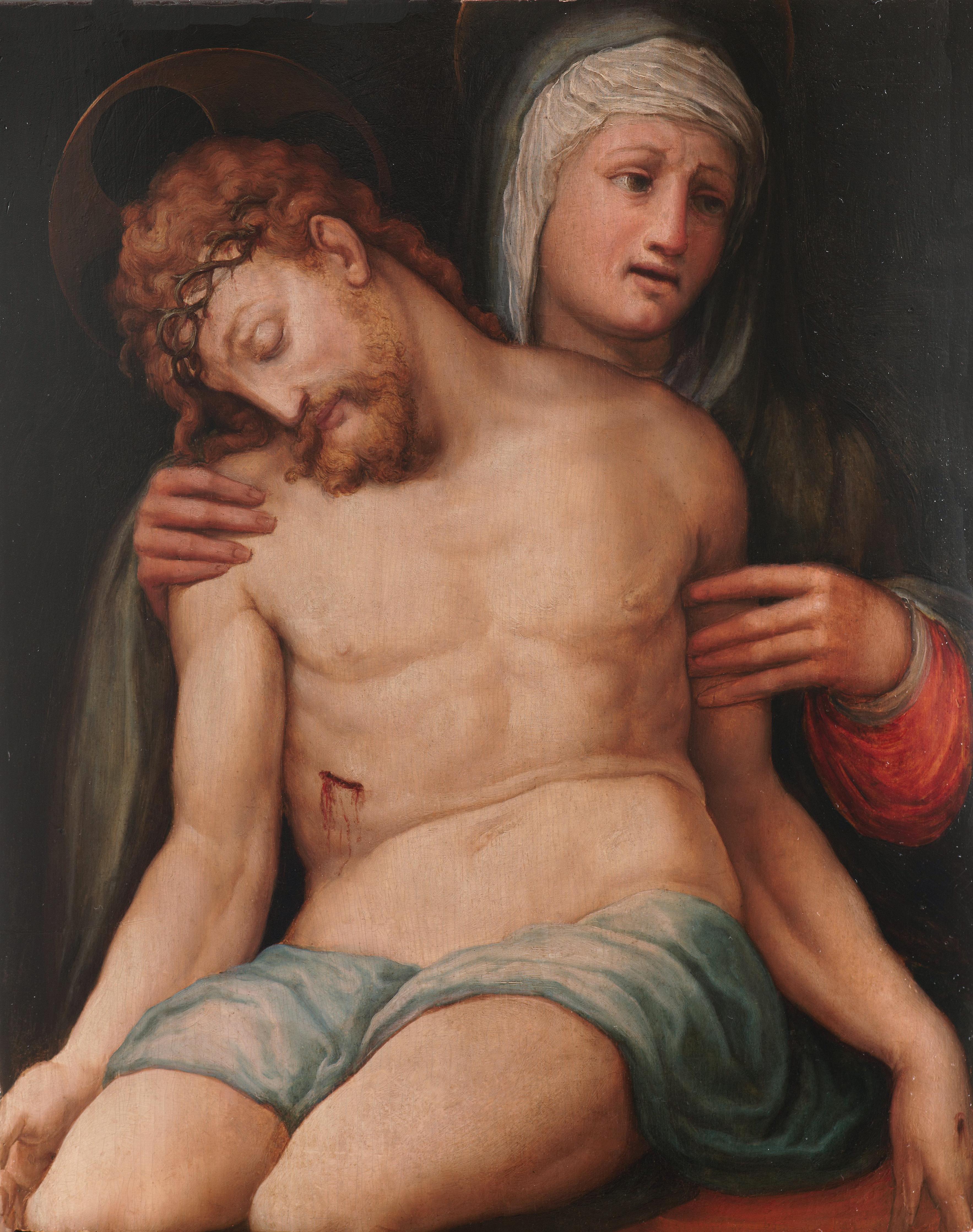 Ridolfo Ghirlandaio Figurative Painting - The Lamentation of Christ, 16th Century Oil Old Master