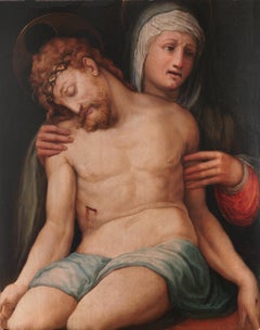 Lamentation du Christ, peinture à l'huile du XVIe siècle, maître ancien