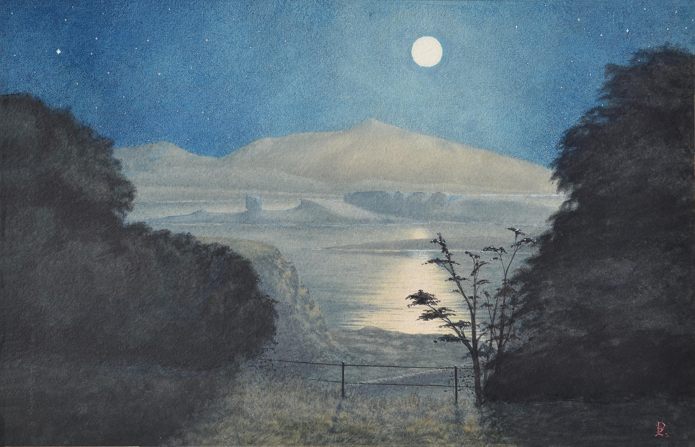Unknown Landscape Art - View Across a Lake, 19th Century British School Watercolour