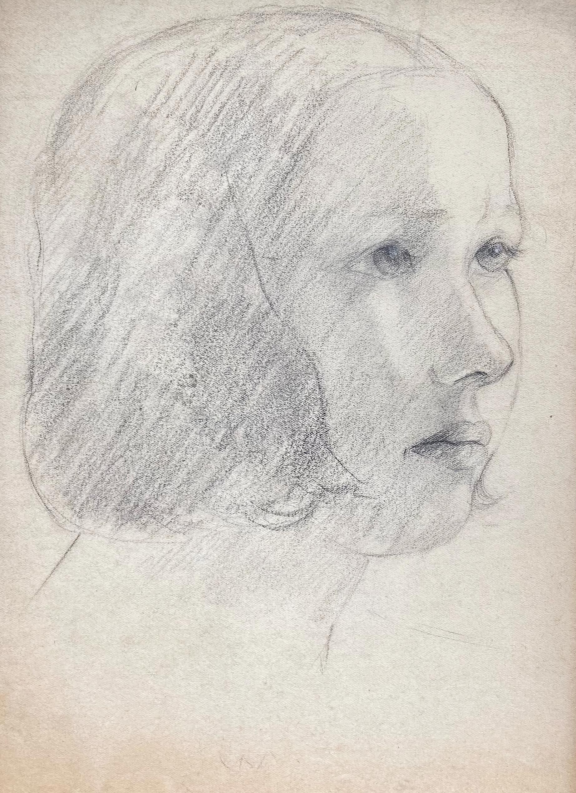 Portrait di British School - Il nuovo taglio di capelli, ritratto di una ragazza del XX secolo, disegno