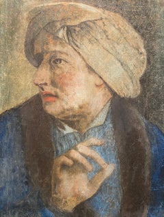 Portrait of a Man Wearing a Turban, 18th Century Pastel Drawing