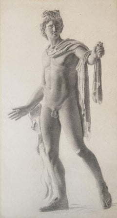 The Study of the Apollo Belvedere, Esquisse au graphite, 19e siècle
