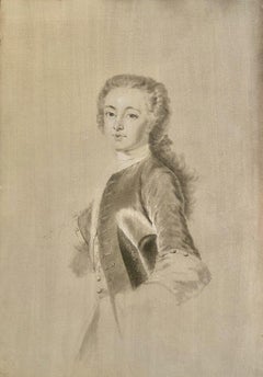 Portrait of a Young Duke, 19th Century French Chalk Drawing