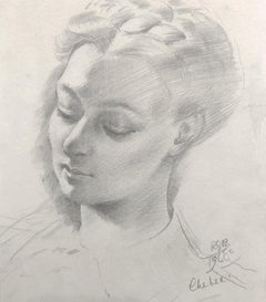 Vintage Chelsea, Graphite Portrait, English School 20th Century