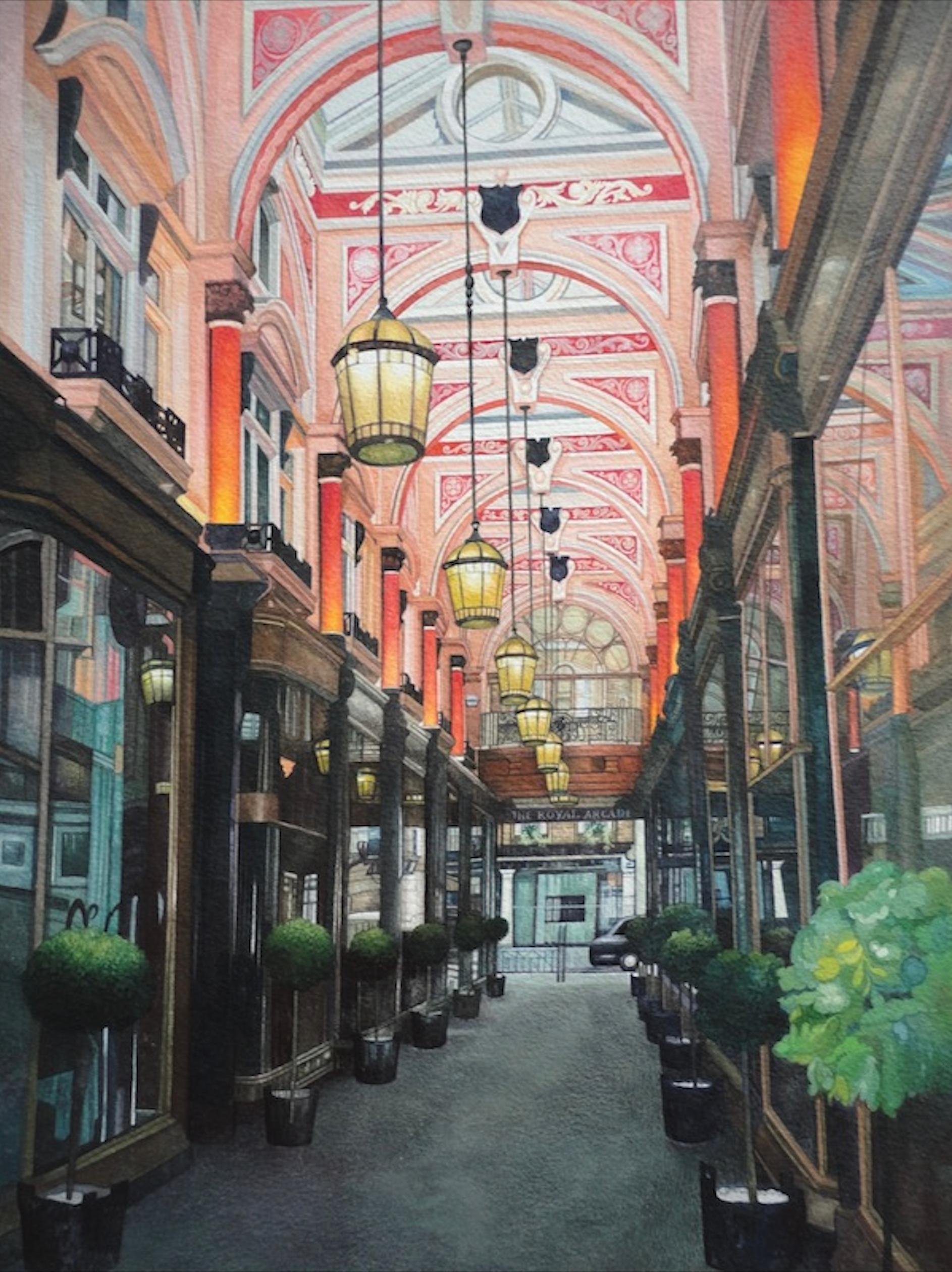 Elena Baranoff Landscape Art – The Royal Arcade, ein stilvoller viktorianischer Londoner Connection