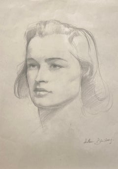 Portrait of Brigette Kelly, Signed Graphite Sketch, Modern British 1942