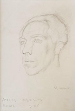 Porträt von Alfred Hardiman, Graphitskizze, signiert und datiert 1925