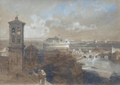 Castle San Angelo, Rome, David Roberts, 19th Century Original Watercolour