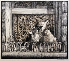 The Watchers, Pen and Ink Drawing, 20th Century British School, Signed 1990