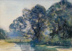 A River Landscape, 19th Century British Watercolour, Signed and Dated 1880