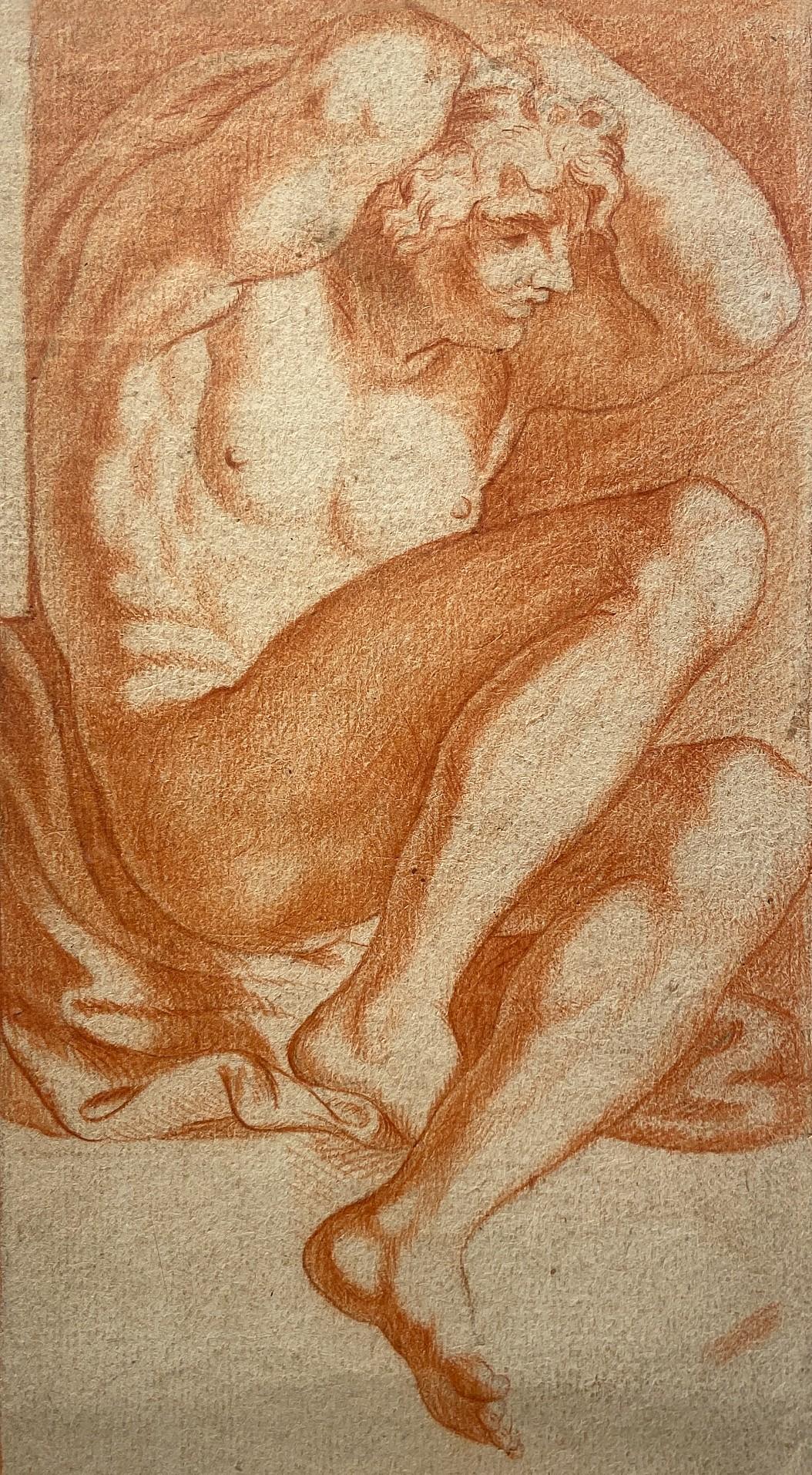 Nude Annibale Carracci - The Captive, étude d'une jeune fille nue, étude en craie rouge, Carracci Gallery
