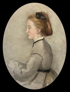 Miss Ruth Bowerie Watercolour Portrait 19th Century American