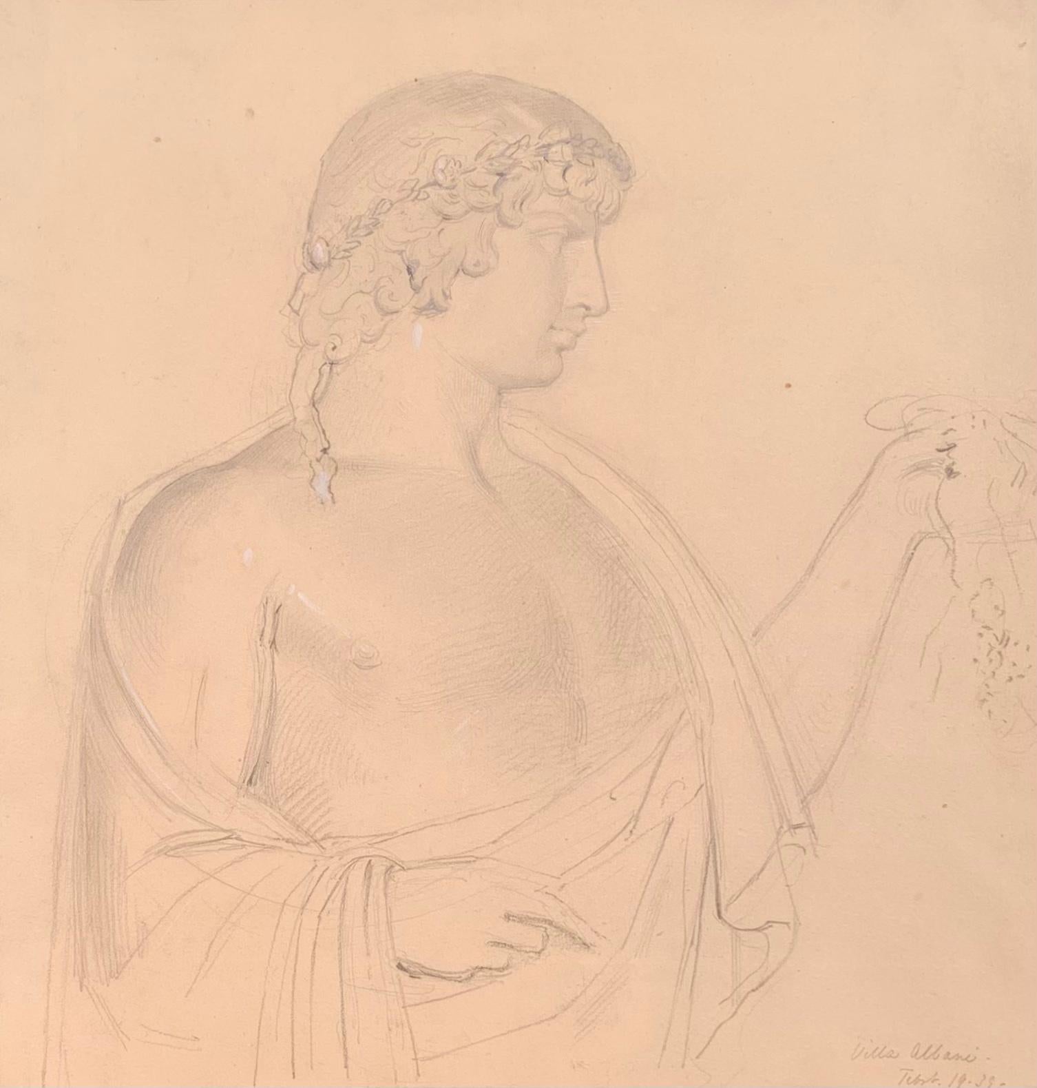 Alfred Hunt Figurative Art - Sketch of Antinous