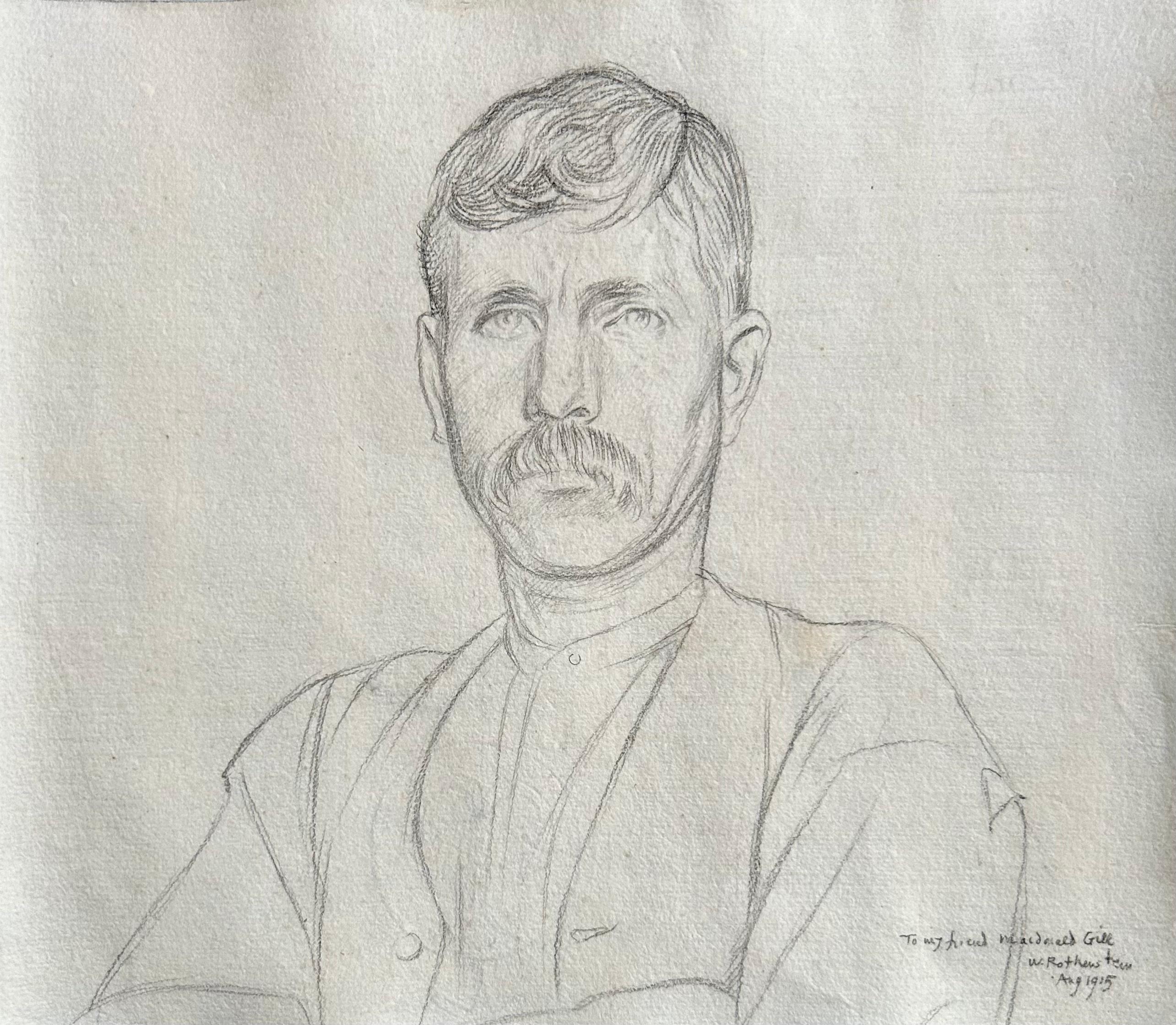 Portrait of Edward Johnston - Art by Sir William Rothenstein
