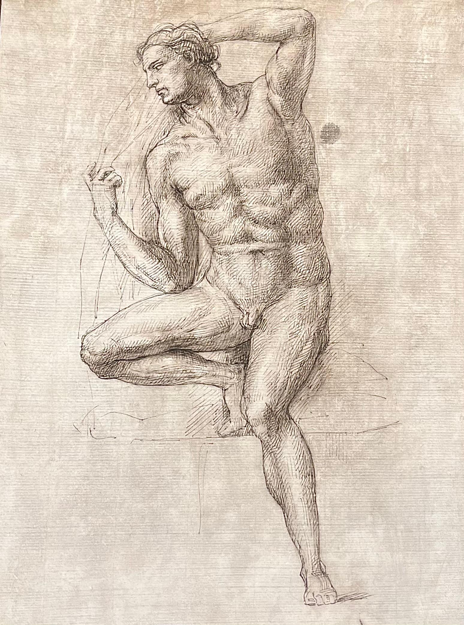 Michelangelo Nude - Study of an Ignudo
