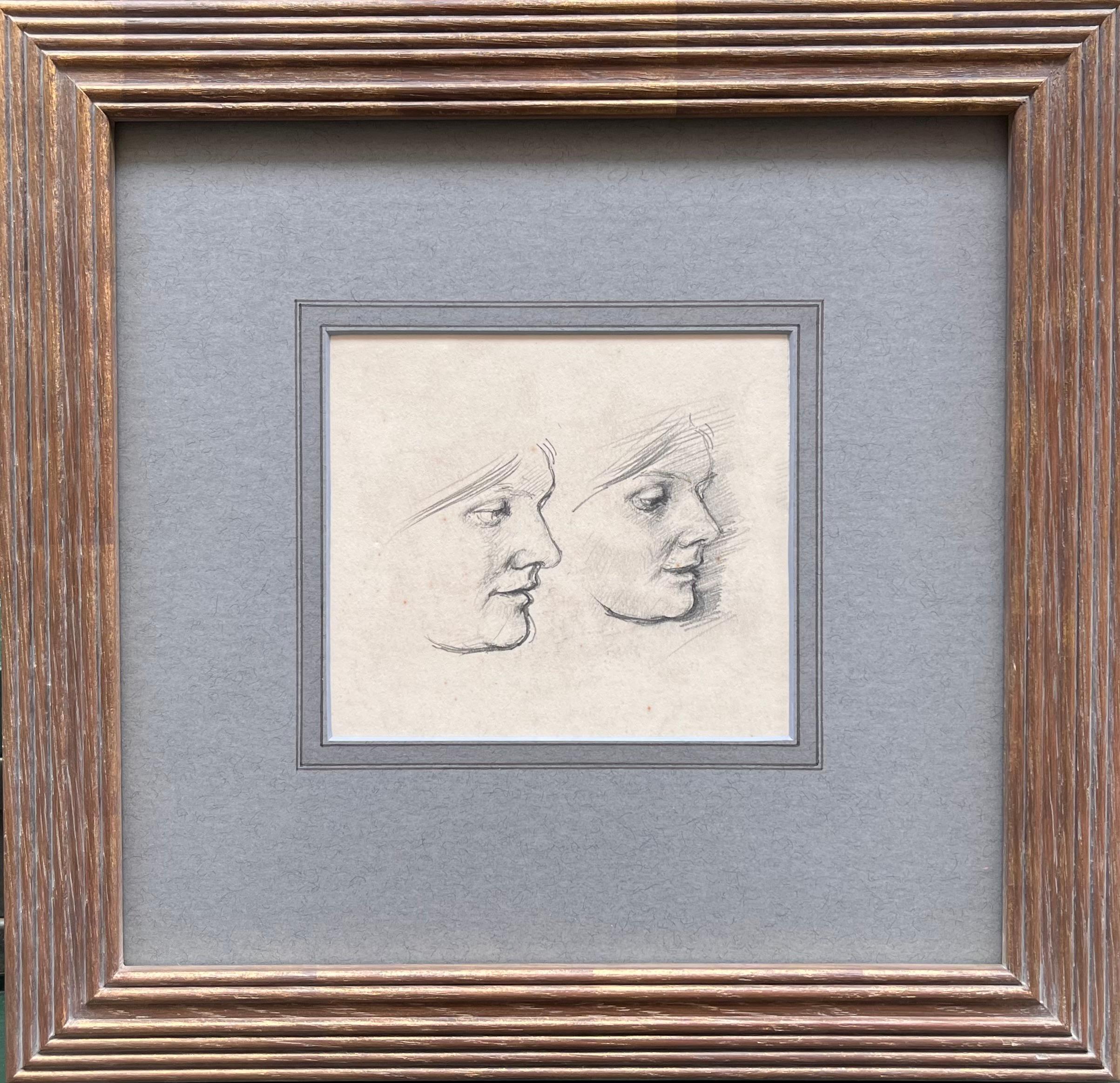 Pencil on paper
Image size: 5 1/4 x 4 1/2 inches
Mounted with a contemporary style frame

Dring was born with the forenames Dennis William but was known colloquially as John. He was the brother of the artist James Dring. He married the painter Grace