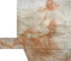 Old Masters Chalk Drawing, 17th Century Italian Sanguine on Paper