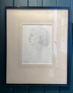 Portrait Study, 20th Century Graphite Artwork, Female Artist