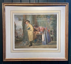 The Chestnut Seller, Victorian Watercolour Genre Scene