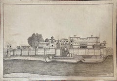Ramnagar Fort, India, Company School Late 18th Century Pen and Ink