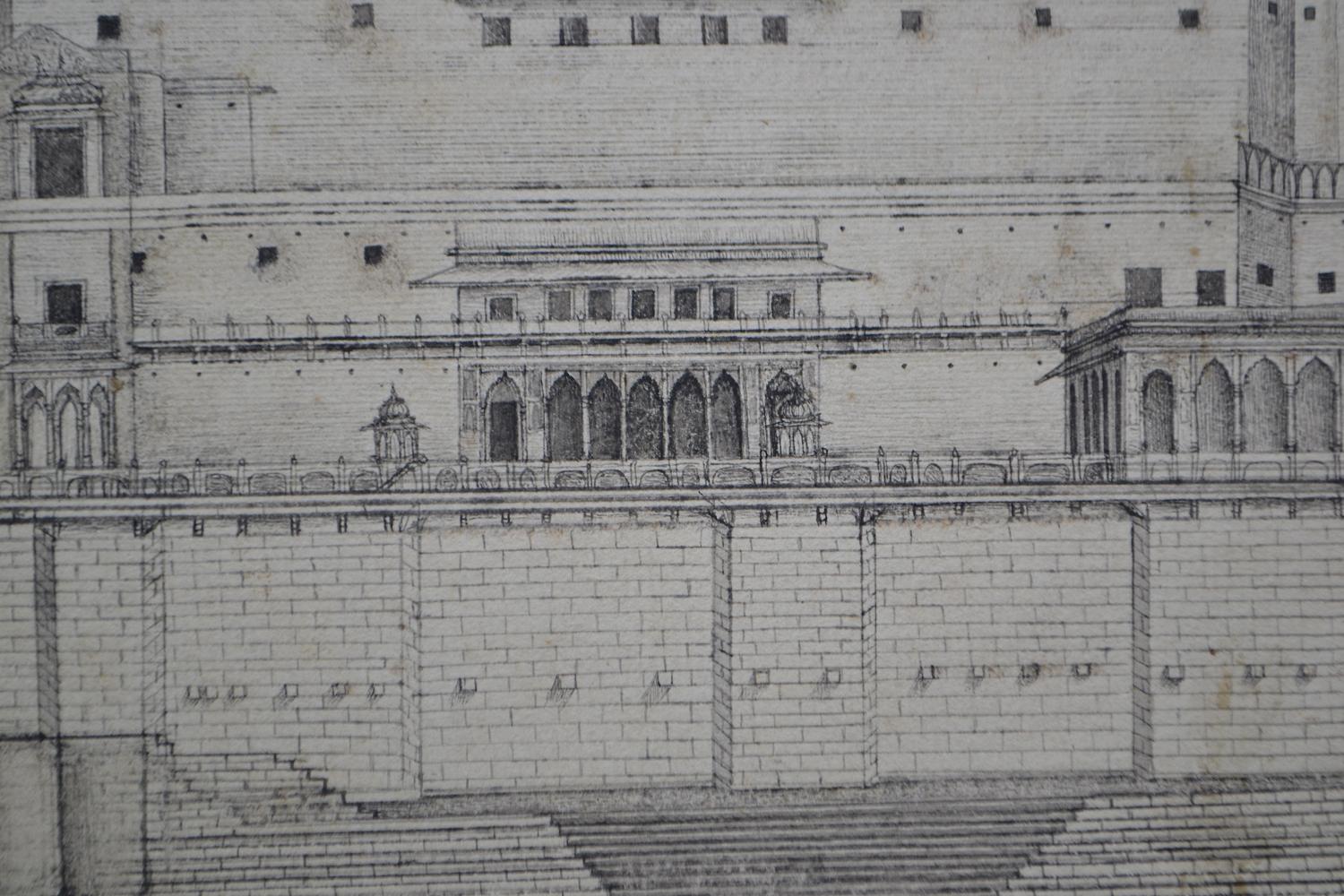 Ramnagar Fort, Indien, Company School, Bleistift und Tinte, spätes 18. Jahrhundert (Englische Schule), Art, von Unknown