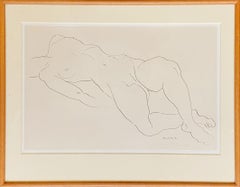 Essence of Line, Ink Nude Study, Early 20th Century Drawing, Signed and Dated