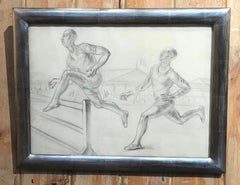 The Race, 20th Century Graphite Sketch, English Artist