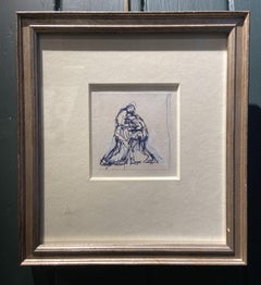 Infighting, Ink Sketch, 20th Century British Artist, Framed