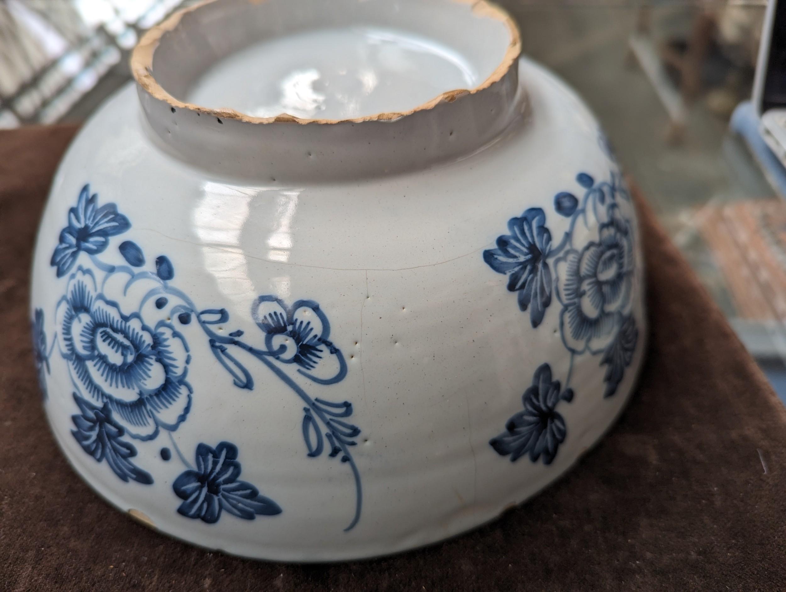 18th Century English Delftware Pottery, Glazed Bowl Inscribed 'Success to Trade' For Sale 3