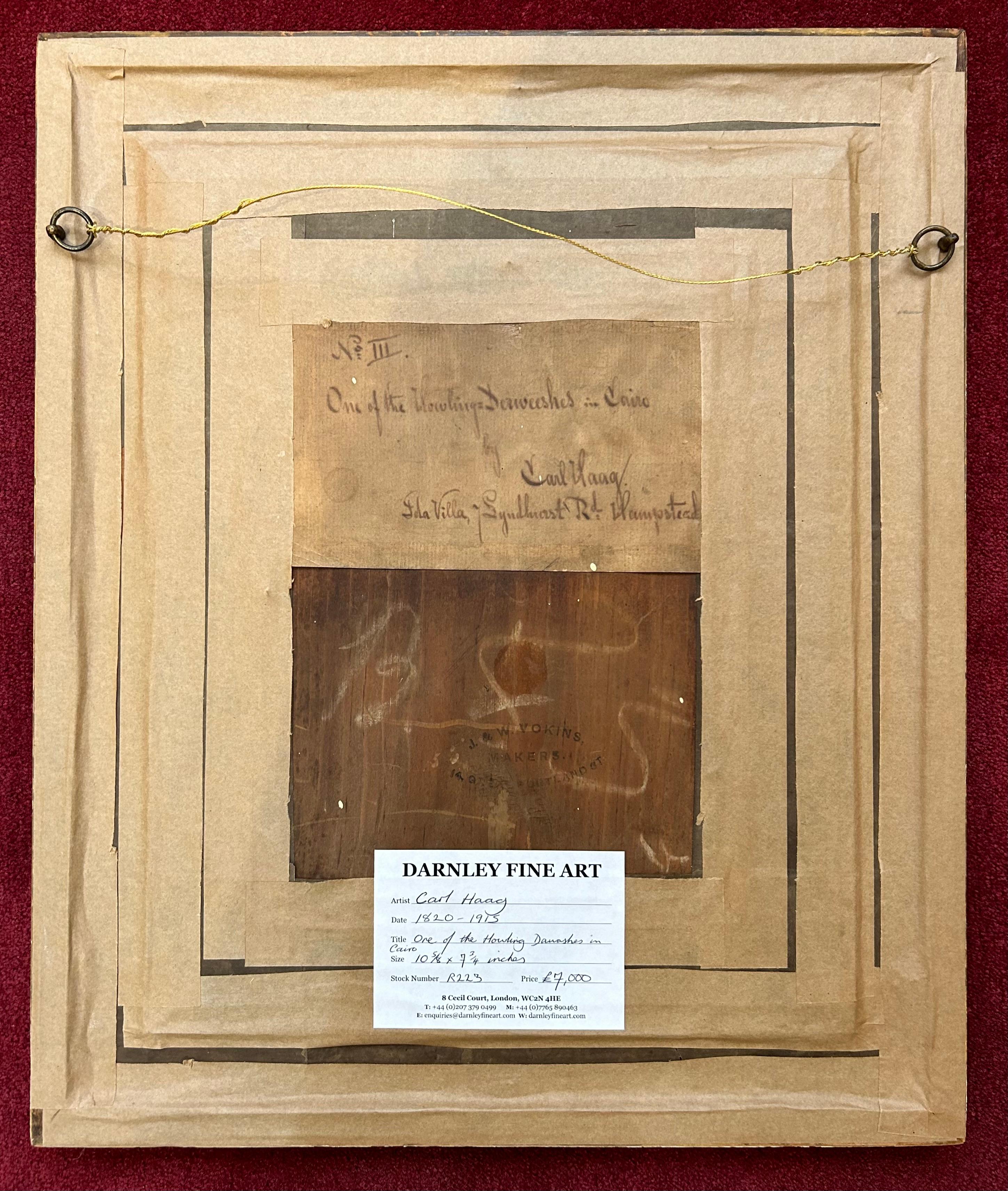 Uno dei Dawash urlanti al Cairo Ritratto orientalista ad acquerello - Portrait Marrone di Carl Haag