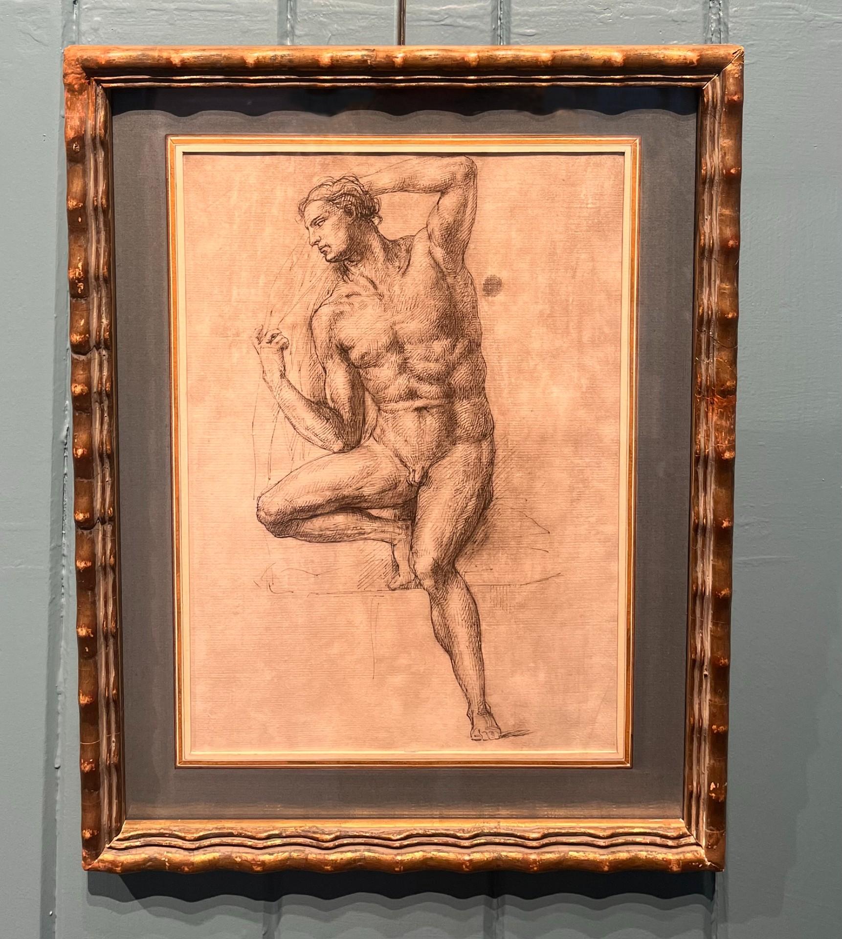 Study of an Ignudo - Art by Michelangelo