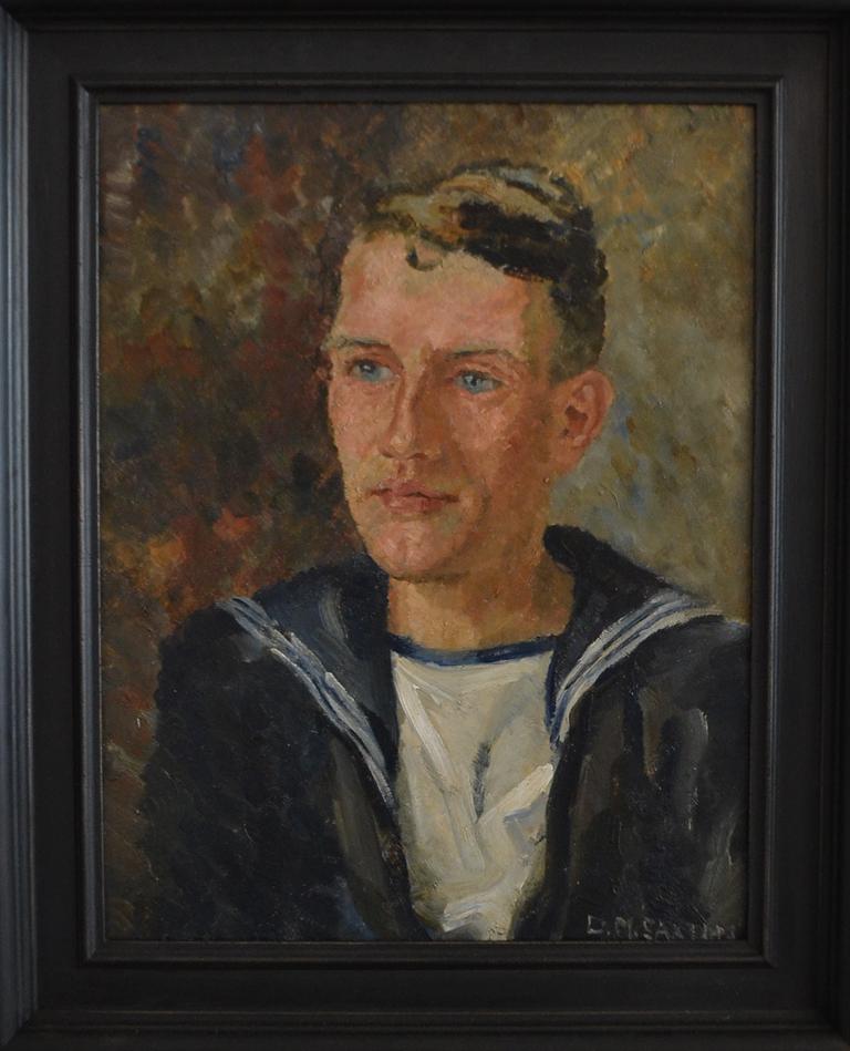 Portrait of a Sailor - Painting by D M Saxton
